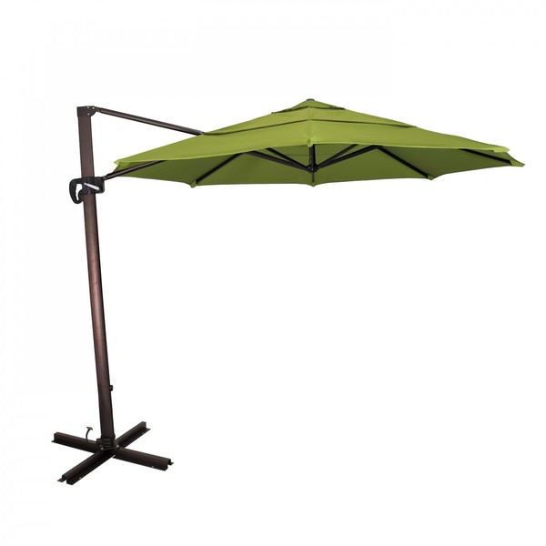 California Umbrella 11' Bronze Aluminum Cantilever Patio Umbrella, Sunbrella Macaw 194061337837